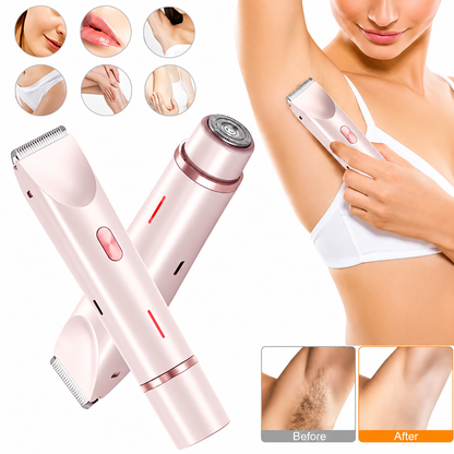 2 In 1 Hair Remover Women's Double Head Shaver Private Pubic Hair Trimmer Electric Razor Wet Dry Electric Body Hair