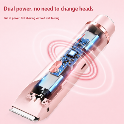 2 In 1 Hair Remover Women's Double Head Shaver Private Pubic Hair Trimmer Electric Razor Wet Dry Electric Body Hair